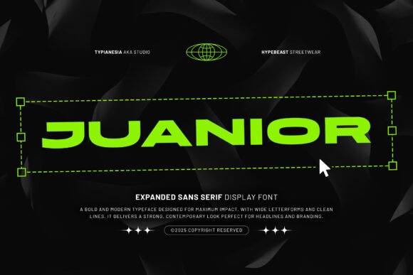Juanior: A Bold Expanded Sans Serif Font for Editorial Design